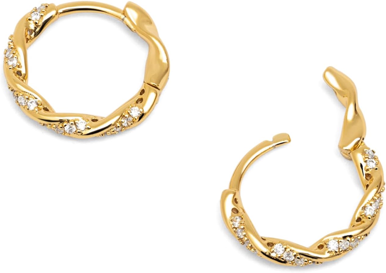 Detalle de SINGULARU Orecchini Cerchio Naval in Ottone placcato Oro 18Kt con Zirconi