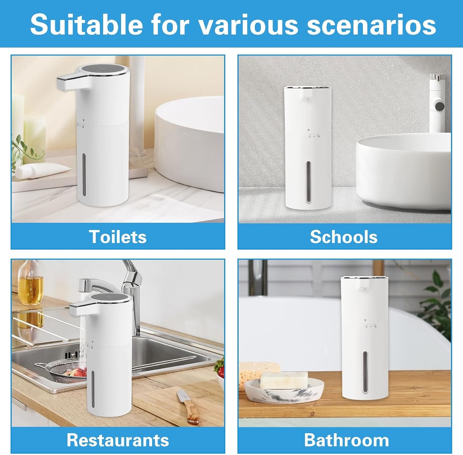 Thumbnail 6 de Longzhuo Automatic Touchless Liquid Soap Dispenser (400ml) with Infrared Sensor and IPX5