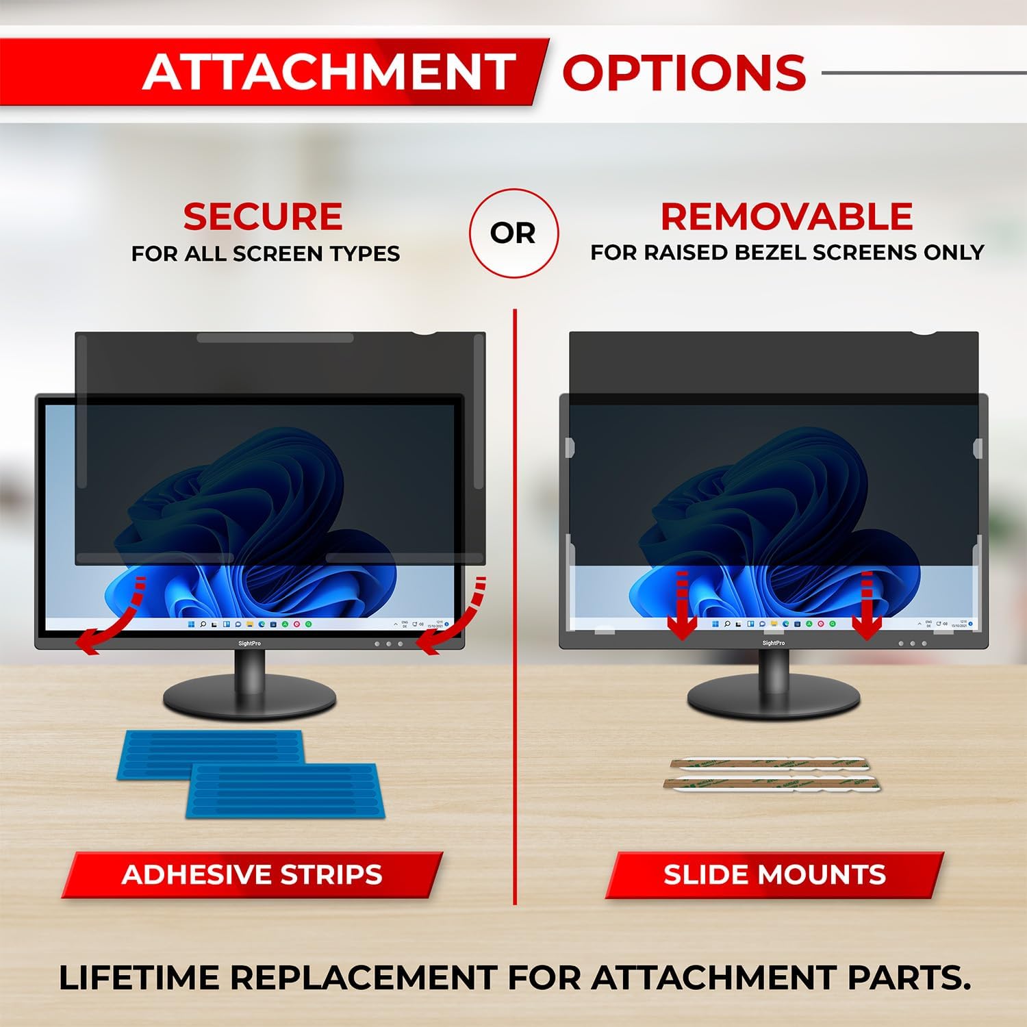 Detalle 2 de SightPro SP-PSB238169 / PF238W9B 23.8-Inch Privacy Screen Filter, 16:9 Anti-Glare
