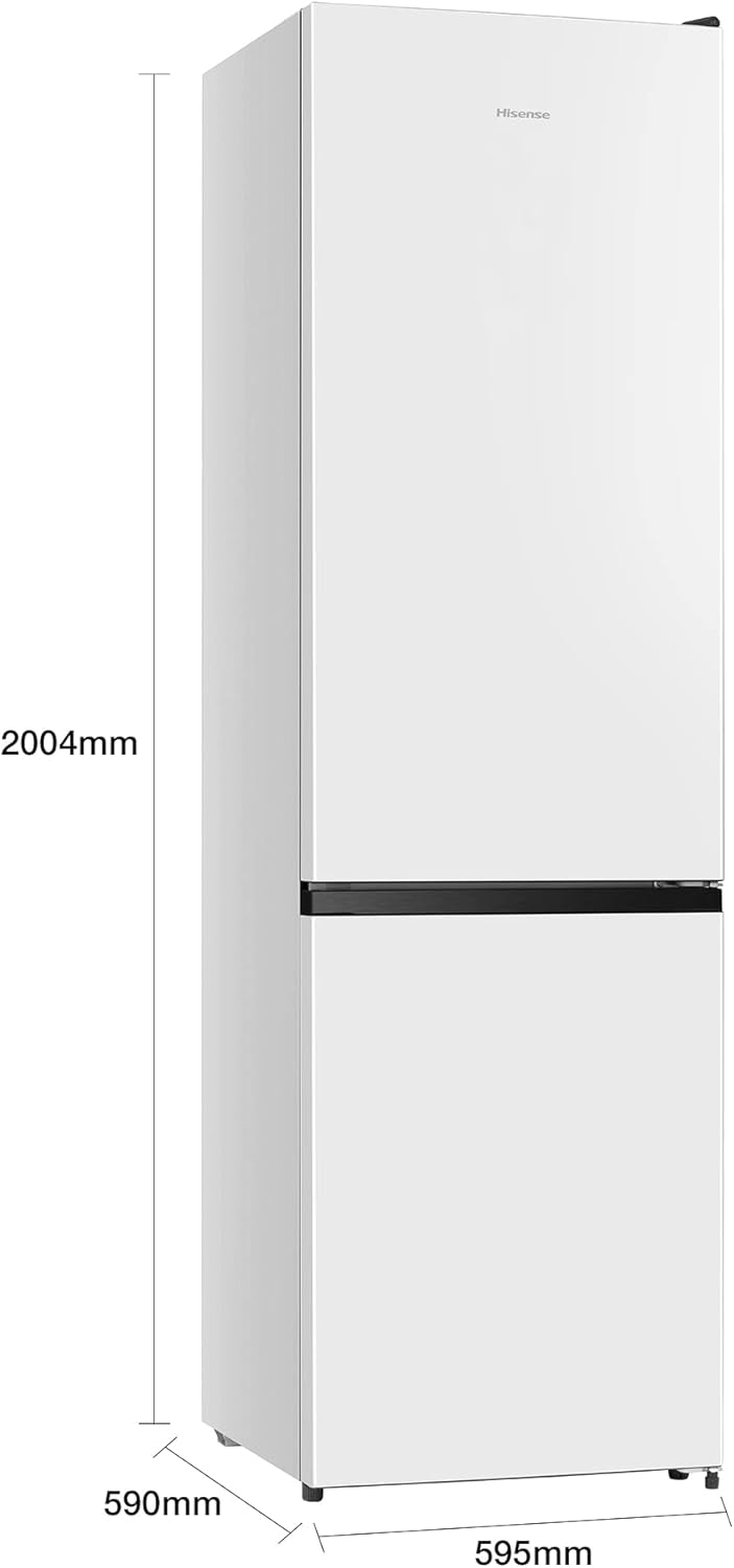 Thumbnail 2 de Hisense RB440N4BWE - Frigorífico Combi, Eficiente Clase E, Capacidad 336 L con 200 cm Alto, Super Freeze, Botellero, Puerta Reversible, Silencioso 39dB, Color Blanco