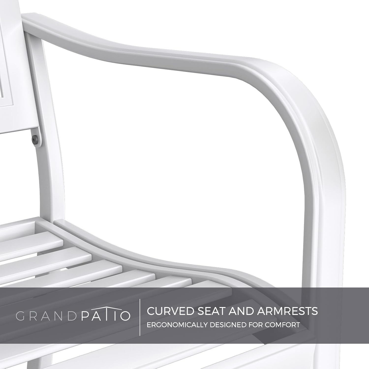 Thumbnail 6 de Grand patio Garden Bench (Modern White) – rust-resistant outdoor bench for 2–3 seaters