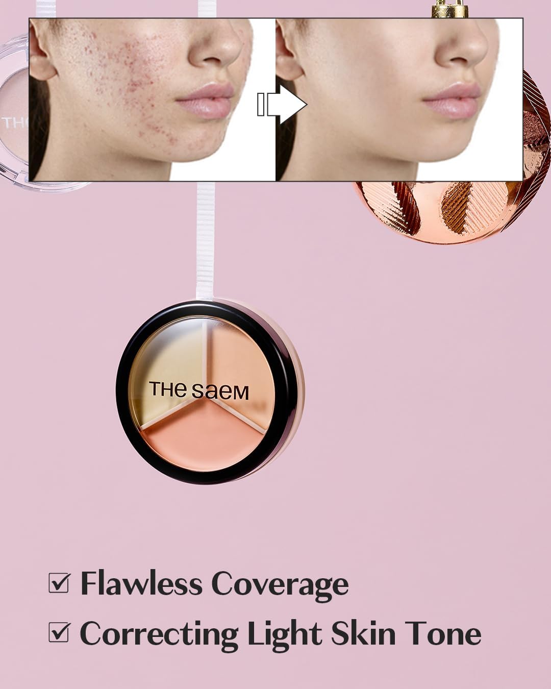 Thumbnail 1 de THESAEM Cover Perfection Triple Pot Concealer 03 Correct Up Beige – Correcteur triplo pour peau claire