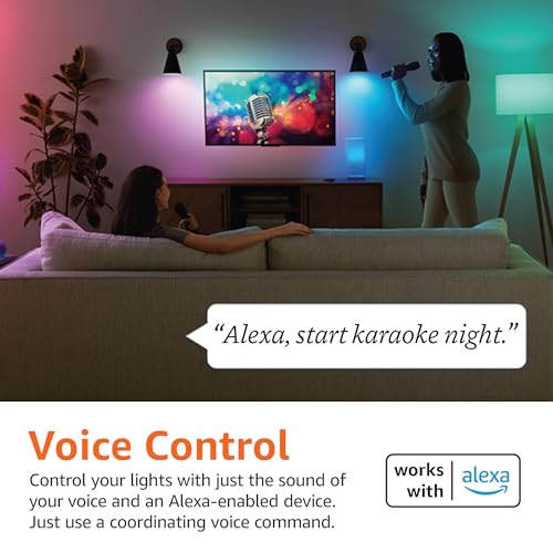 Detalle de Amazon Basics Smart Ampoule LED multicolore (8W équivalent 60W) – lot de 2, culot E27, compatible Alexa uniquement