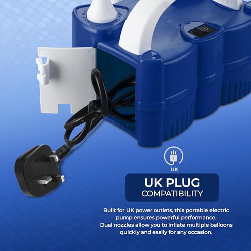 Thumbnail 6 de Scott 11 Electric Balloon Pump with Dual Nozzle (Blue) – Portable 600W UK 230V Balloon Inflator