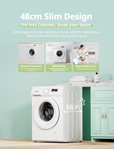 Detalle 2 de COMFEE' 8kg Washing Machine with Energy Class A, 1400rpm, BLDC Motor, Slim White