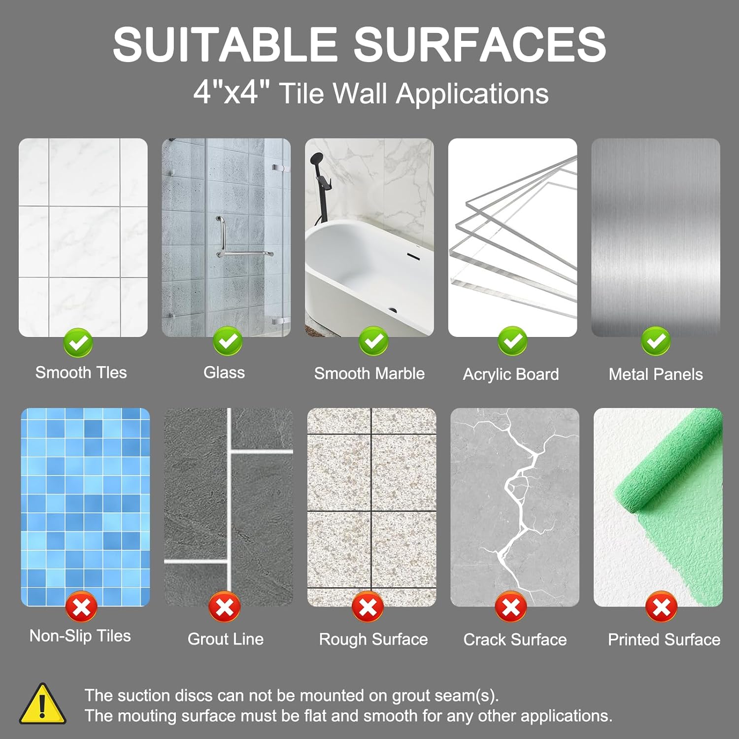 Thumbnail 3 de Newthinking Long Suction Grab Rail for Bathroom (16 inch) with Indicator – portable drill-free shower safety handle