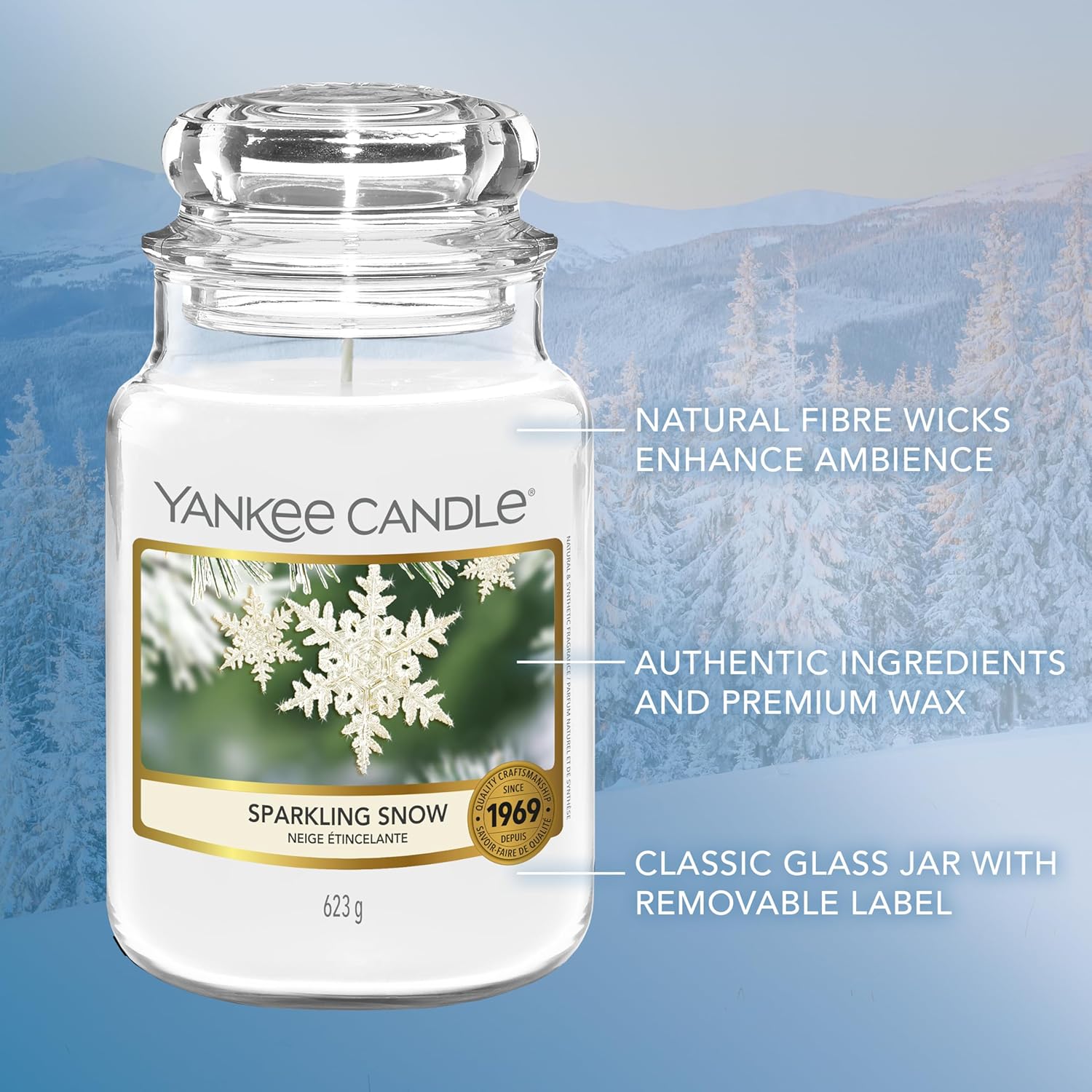 Thumbnail 3 de Yankee Candle Sparkling Snow Large Jar