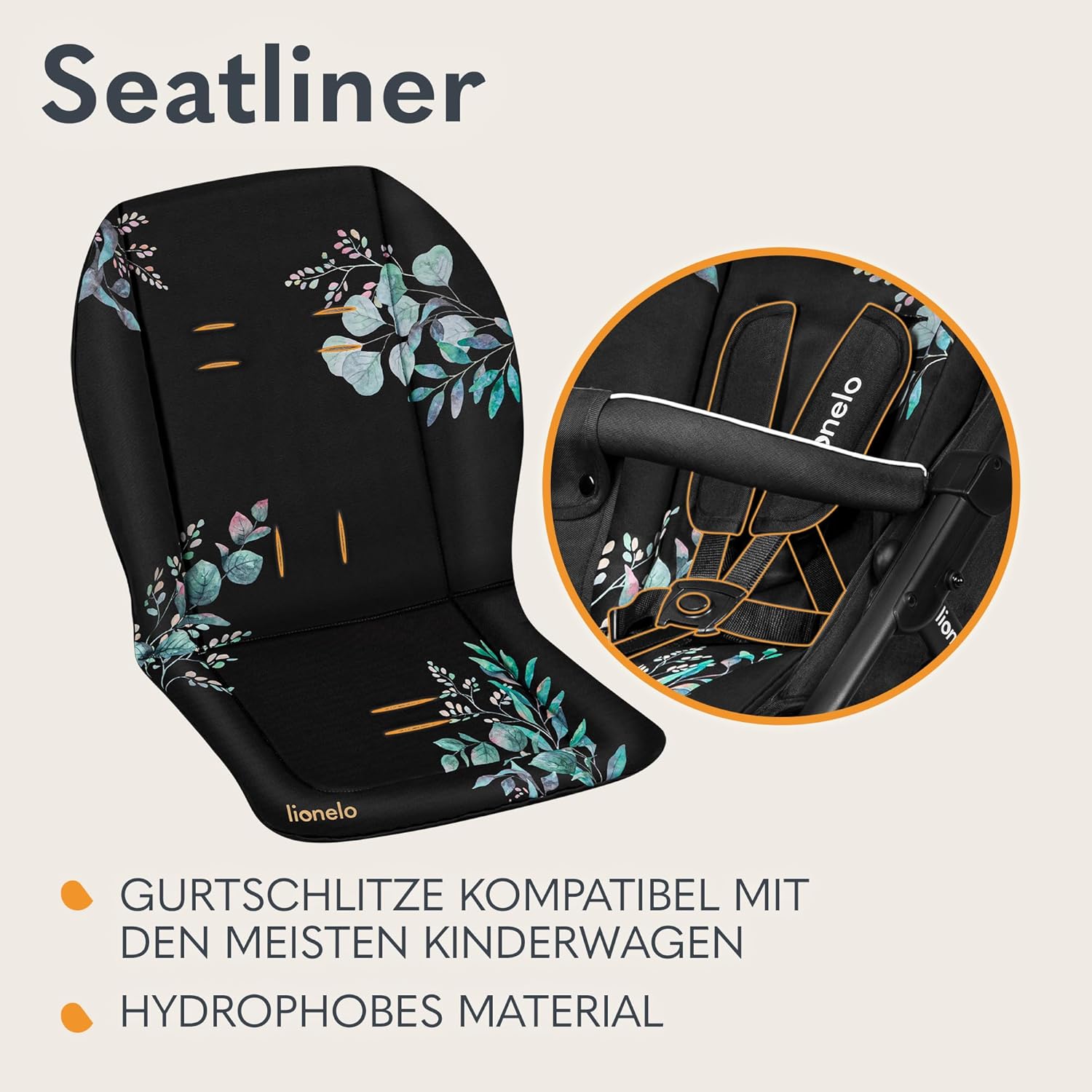 Detalle de Lionelo Seatliner Universelle Kinderwagenmatratze – beidseitig nutzbar, wasserabweisend, kompatibel mit den meisten Buggy-Modellen