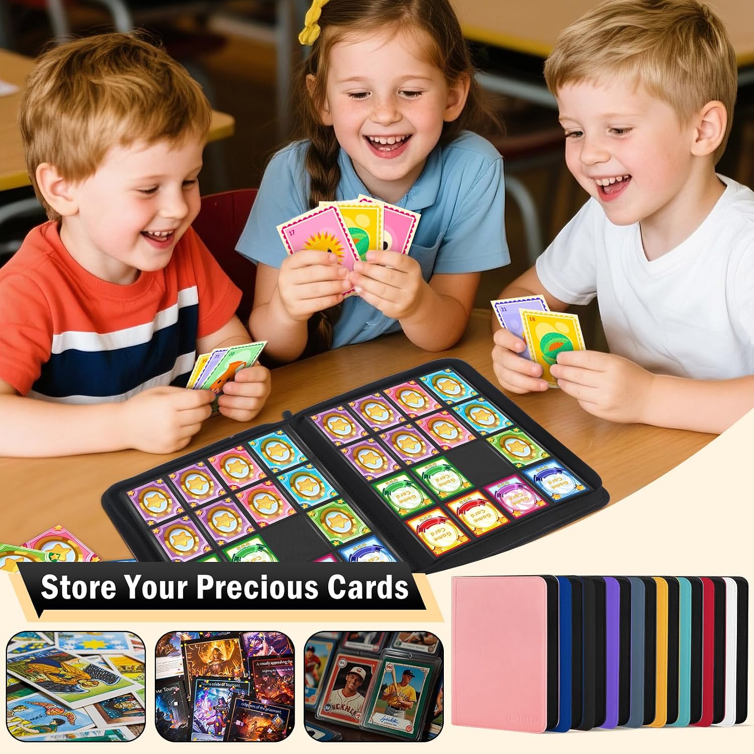 Thumbnail 6 de WITHYU Album da Collezione per Carte 16 Tasche – 1024 Carte, Impermeabile con Zip, Giallo
