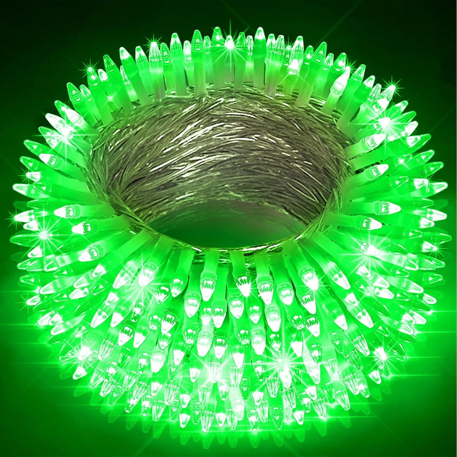 Detalle de HRANBOTY HS-750L Green LED String Lights, 239 ft, 750 LEDs, 12 Modes