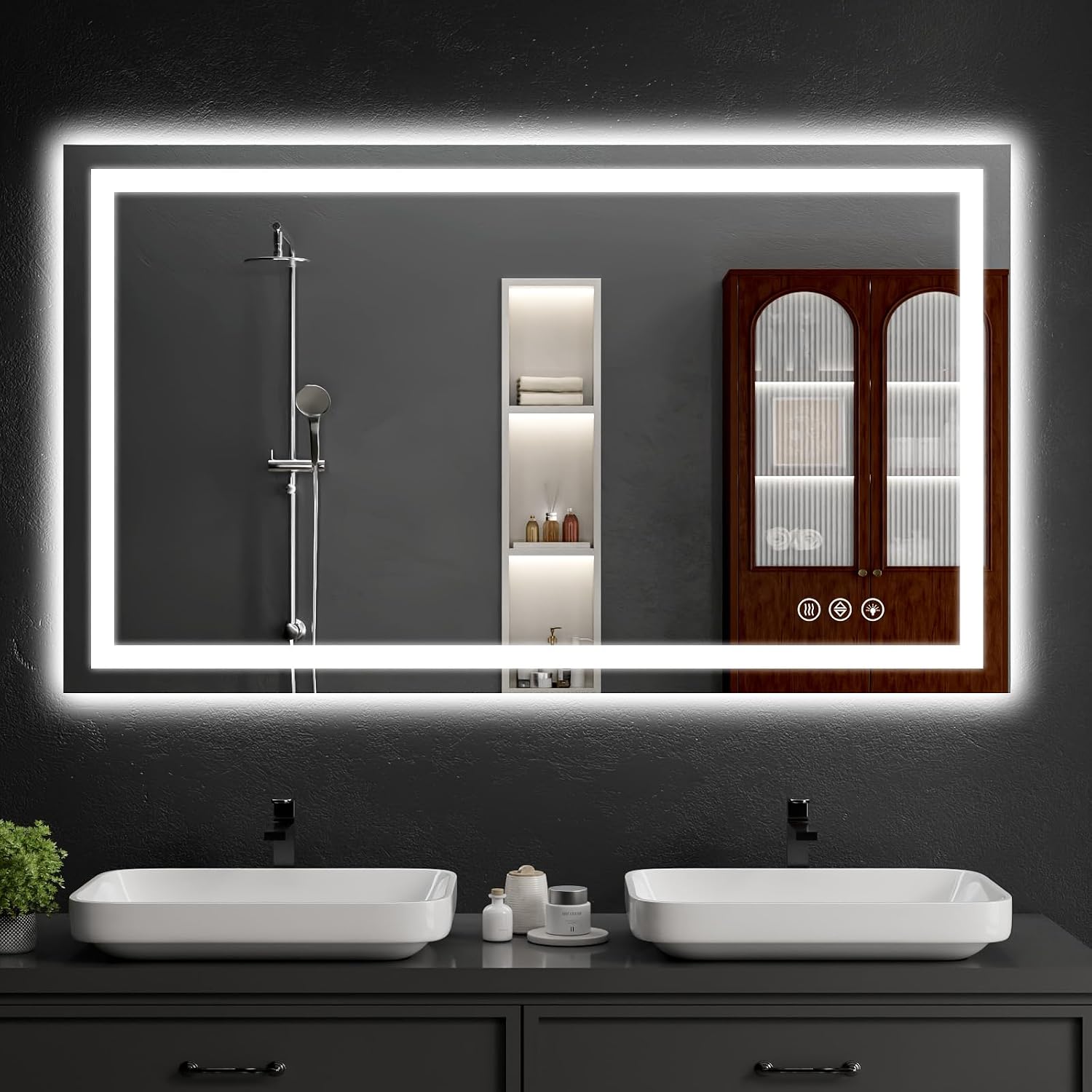 Detalle de WISSMIELS LED Bathroom Mirror 48" x 32