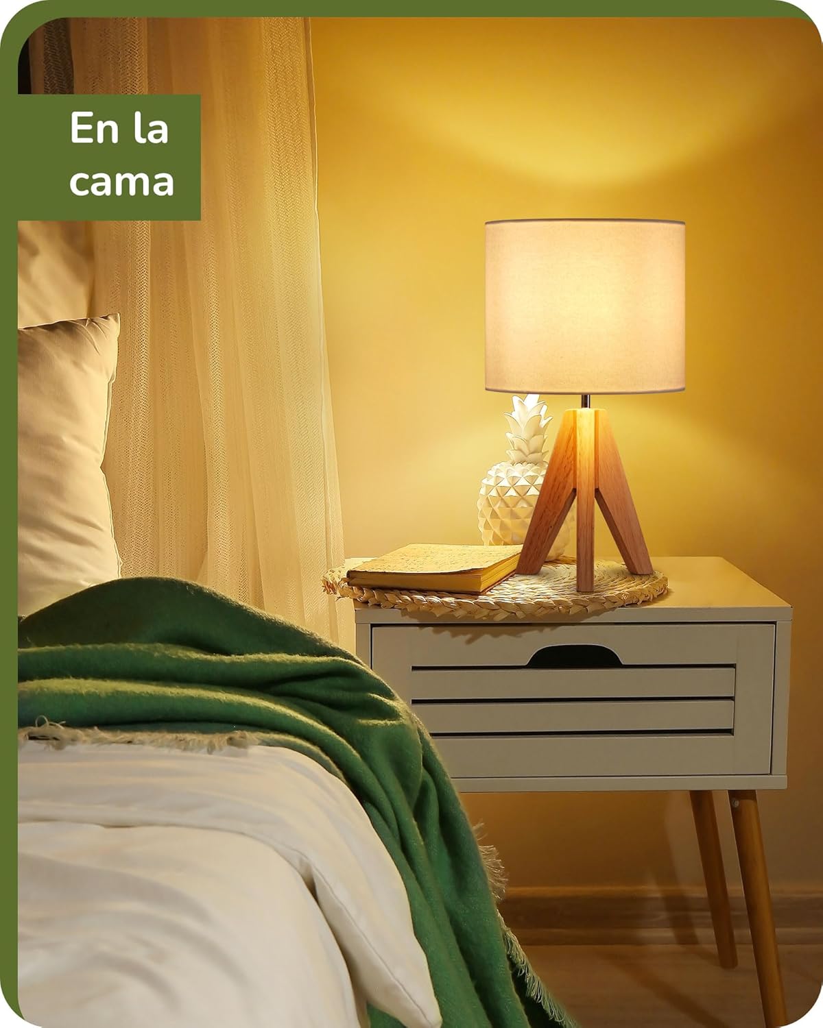 Thumbnail 1 de EDISHINE Lámpara de Mesa Vintage, Elegante Dúo LED 🛋