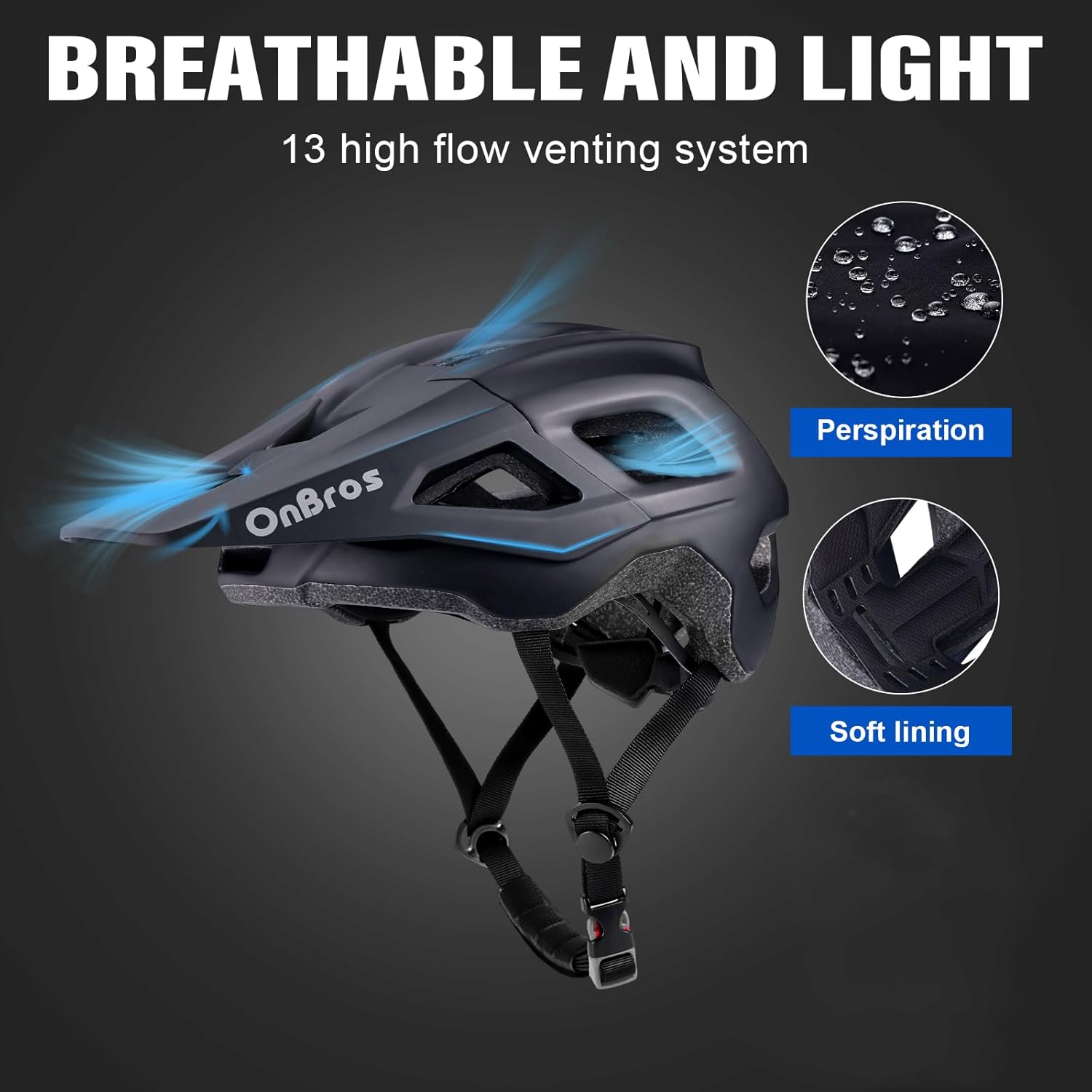 Thumbnail 4 de OnBros Cycle Helmet for Men and Women: Lightweight, Multi-Sport MTB/Urban Helmet with Visor