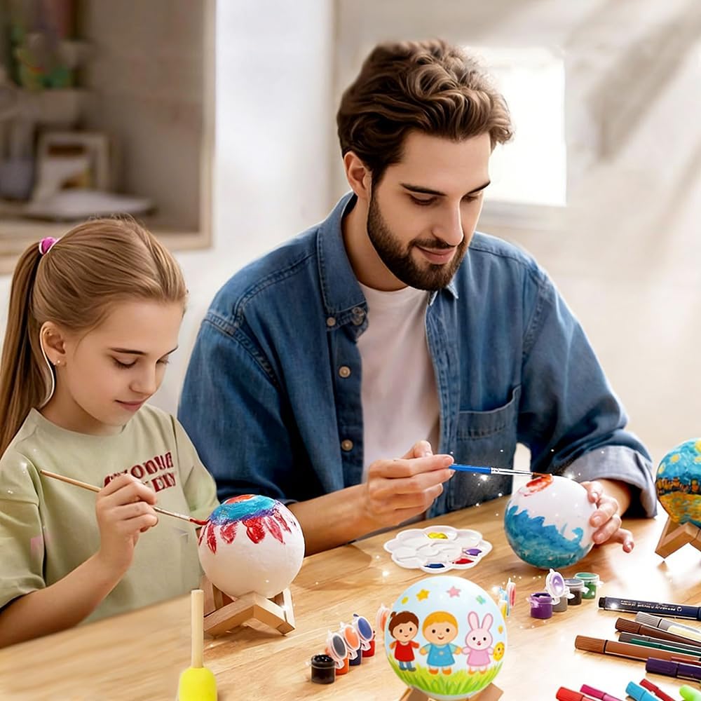 Detalle de ACED – Peignez votre propre lampe de lune: kit DIY lumineux pour enfants