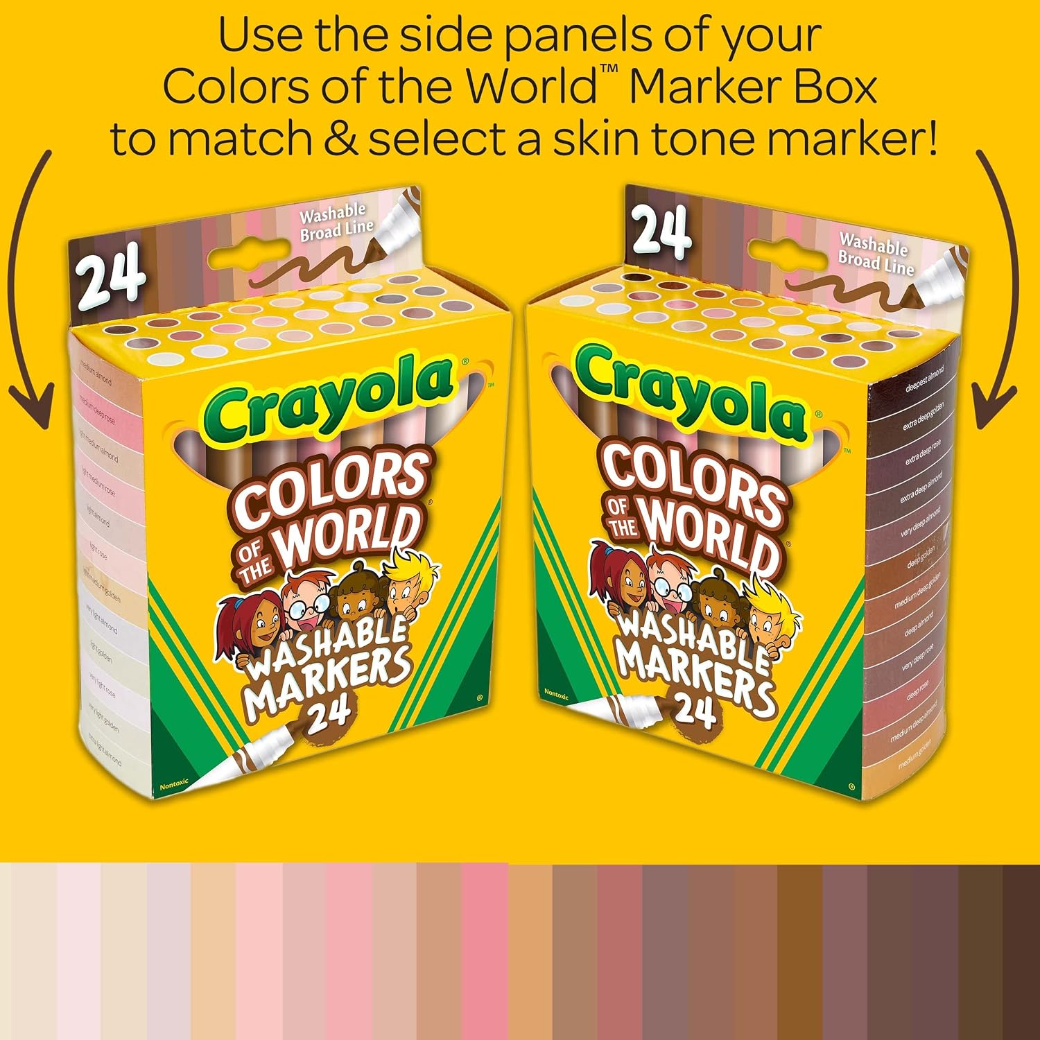 Detalle 1 de CRAYOLA 587802 カラー・オブ・ザ・ワールド 水性マーカー24色、肌色表現向け