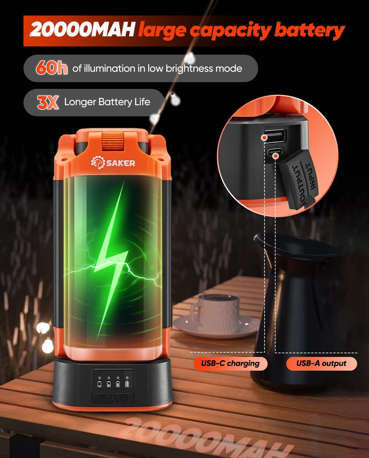 Thumbnail 2 de Saker LD18 Portable Camping Light with Stand