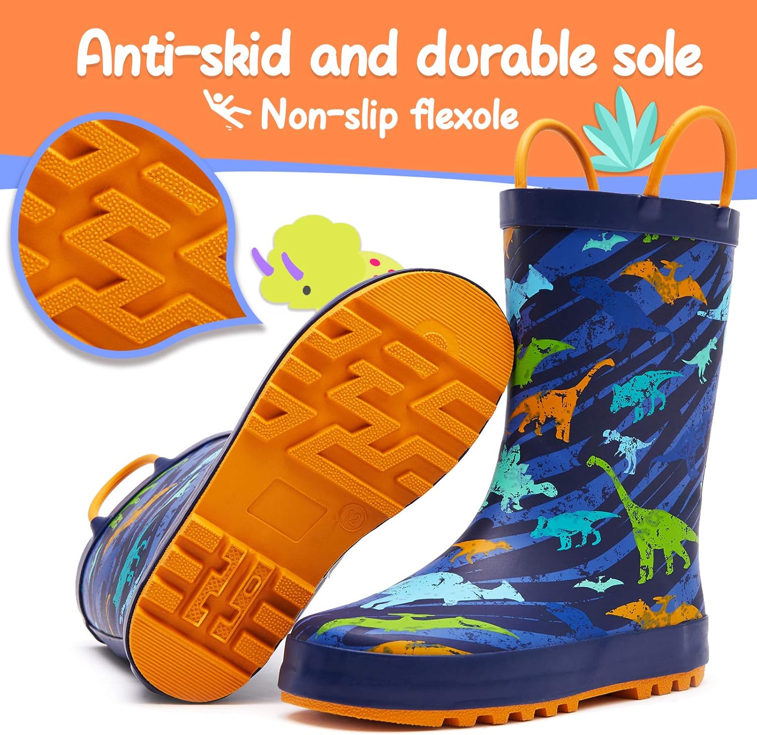 Thumbnail 4 de K KomForme Kids Waterproof Printed Rain Boots with Handles