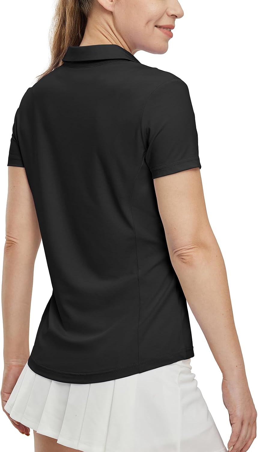 Detalle de BGOWATU Women's Short Sleeve Golf Polo with V-Neck Collared Design and UPF 50+