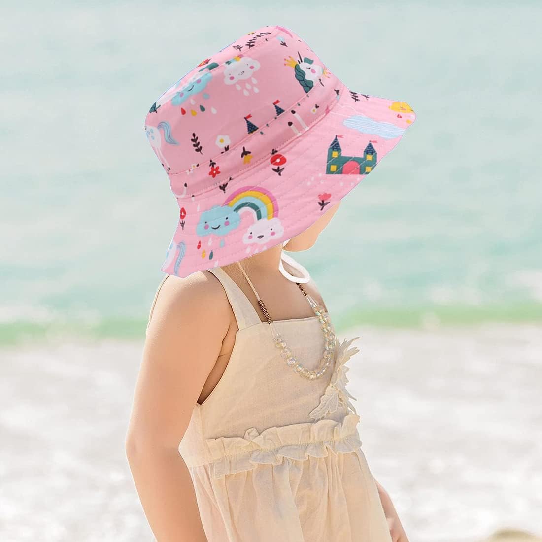 Detalle 2 de Malaxlx Sonnenhut Unisex – Baby bis 8 Jahre, UPF50+ mit verstellbarem Band