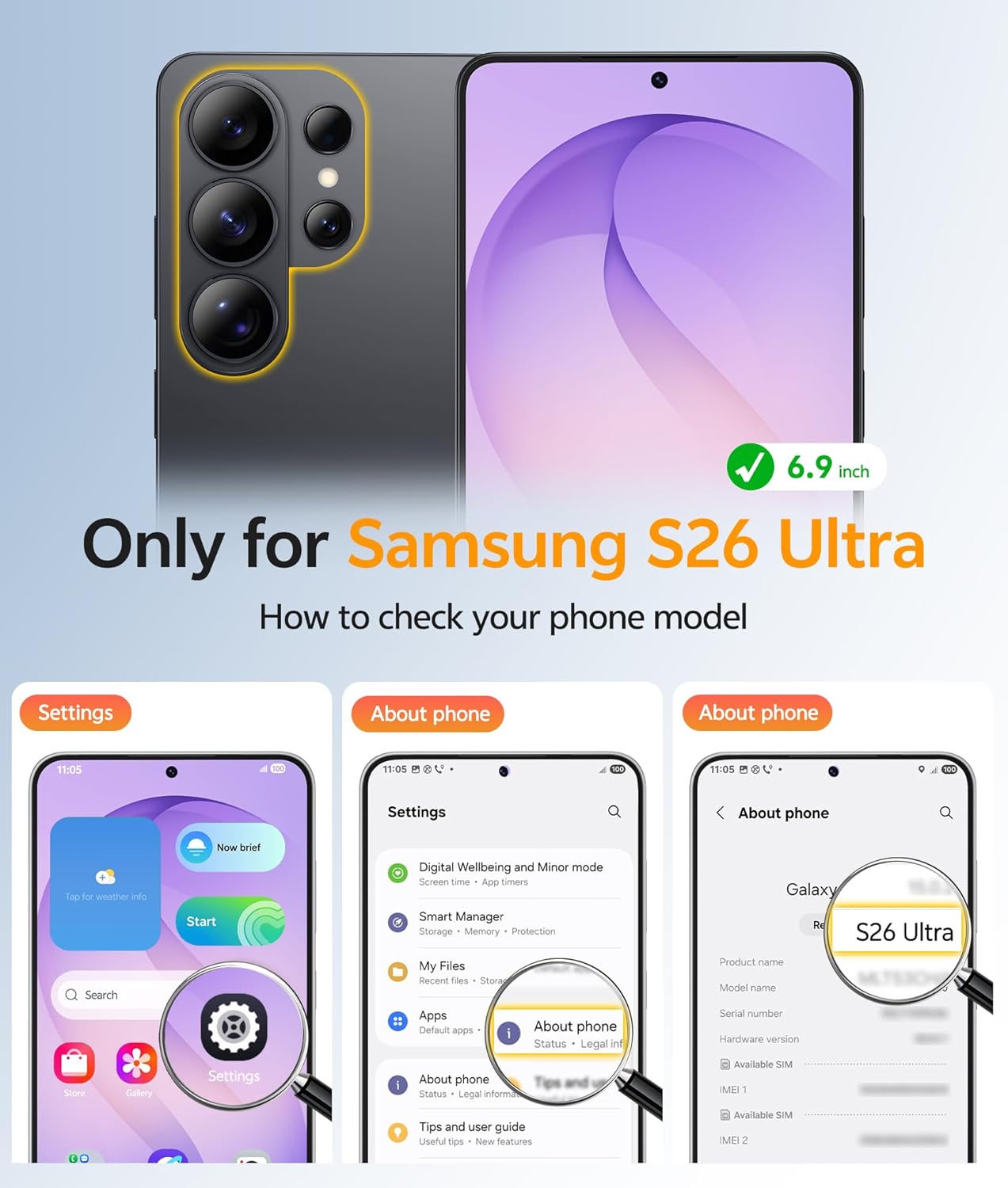 Thumbnail 1 de FNTCASE for Samsung Galaxy S26 Ultra Case (MagSafe, Screen Protector, Full Camera Protection) – Purple