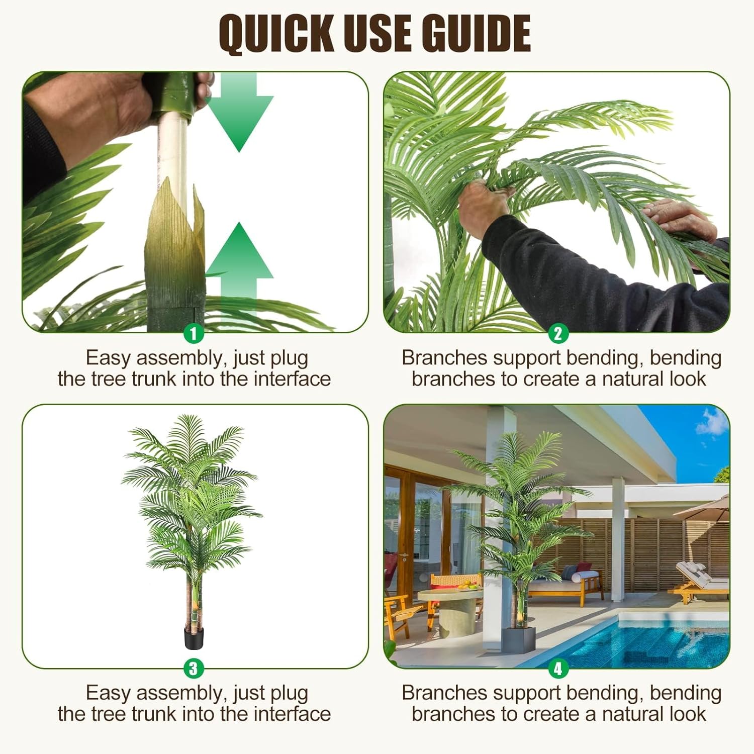 Thumbnail 5 de Keeplush 6ft Triple Golden Cane Artificial Palm Tree (Outdoor & Indoor Decor)