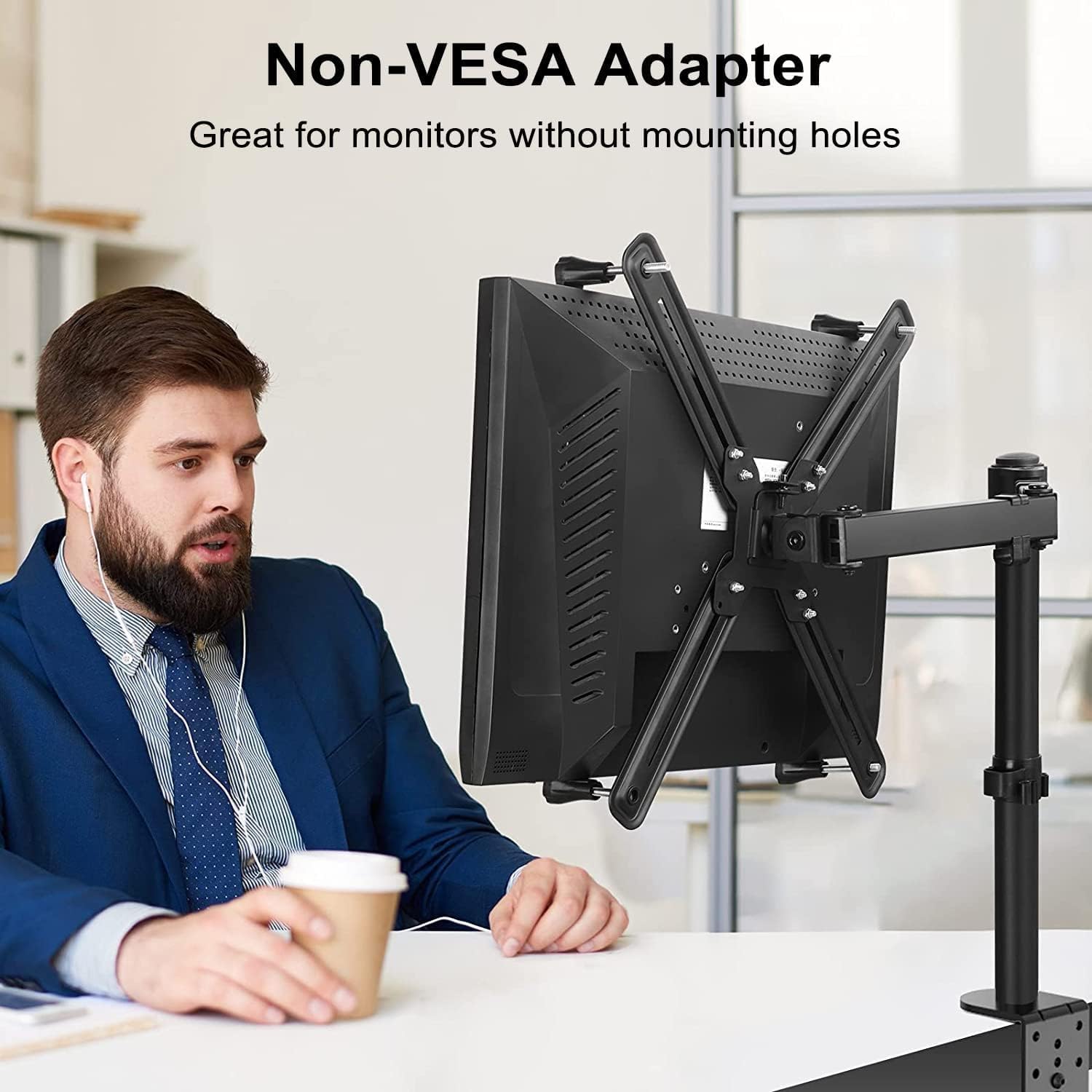 Detalle 2 de Suptek WK002 Adattatore di Montaggio VESA per Monitor 13–27" non-VESA (75×75 mm e 100×100 mm)