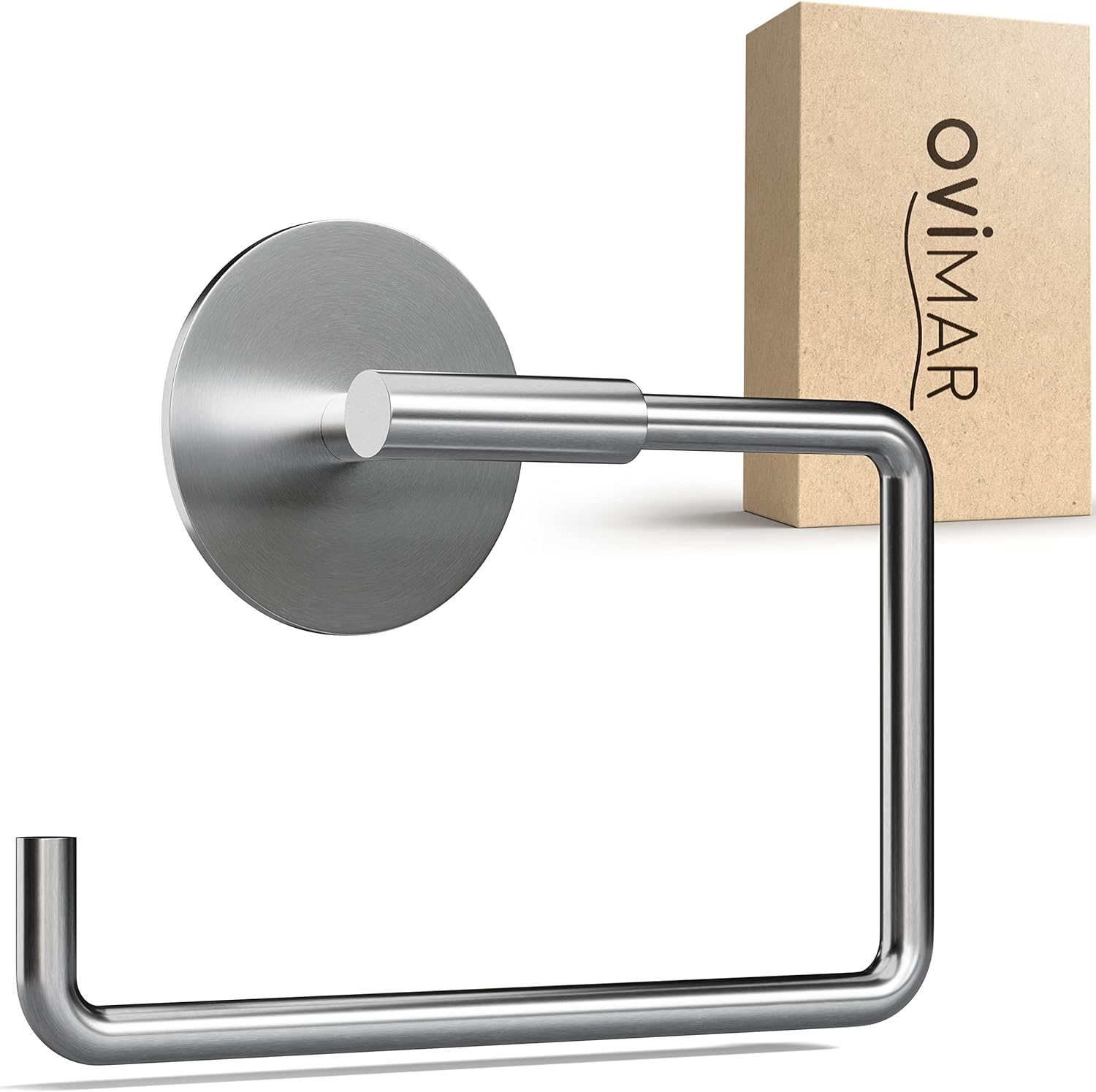 Thumbnail 6 de ovimar Tromoy Distributeur de Papier Toilette noir à coller (sans couvercle) – Porte-rouleaux en acier inoxydable, finition noir mat