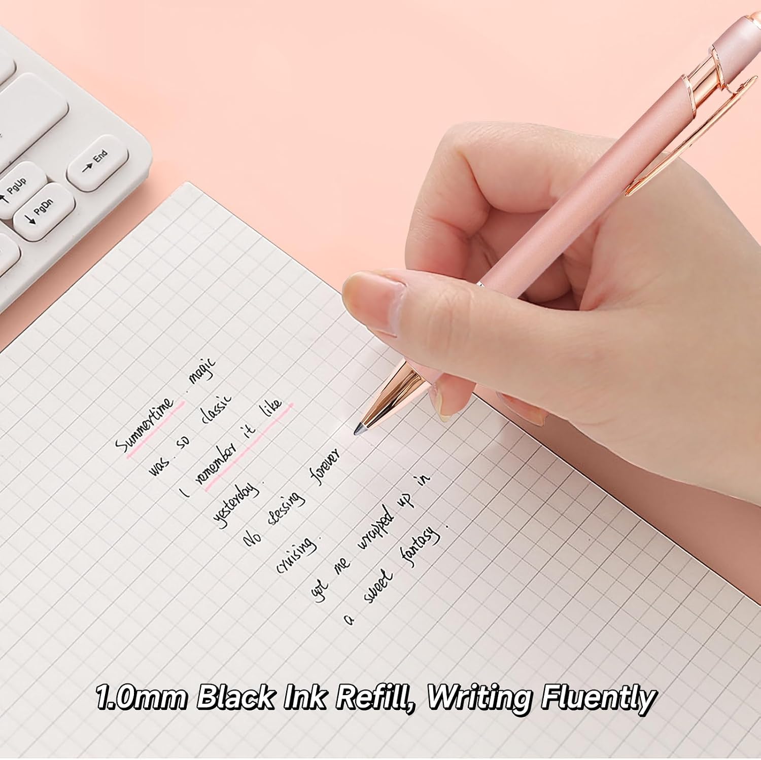 Thumbnail 4 de YOXMJDB 1 Rose Gold Metal Ballpoint Pens, 6-Piece Set, 1.0mm Black Ink