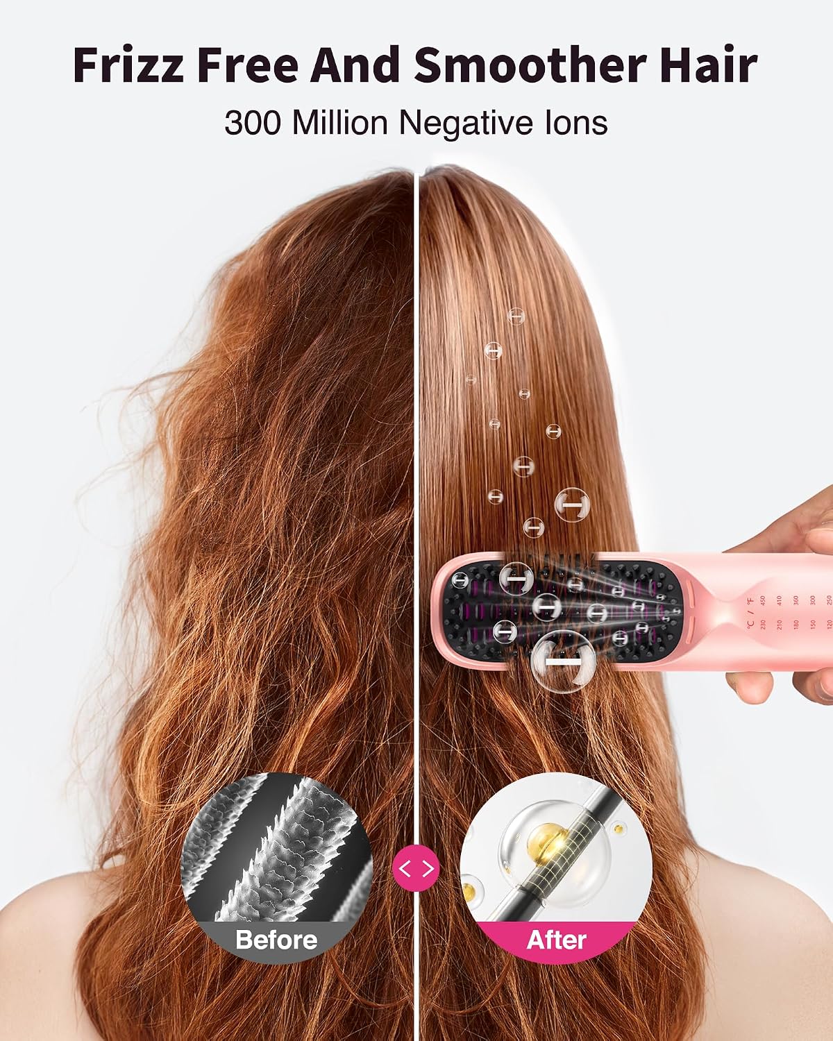 Detalle de Bopcal Cordless Hair Straightener Brush 10,000mAh