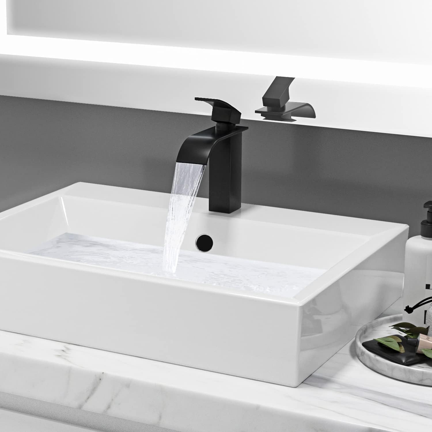 Thumbnail 4 de CECIPA Grifo Lavabo Cascada Negro - Elegante y Duradero