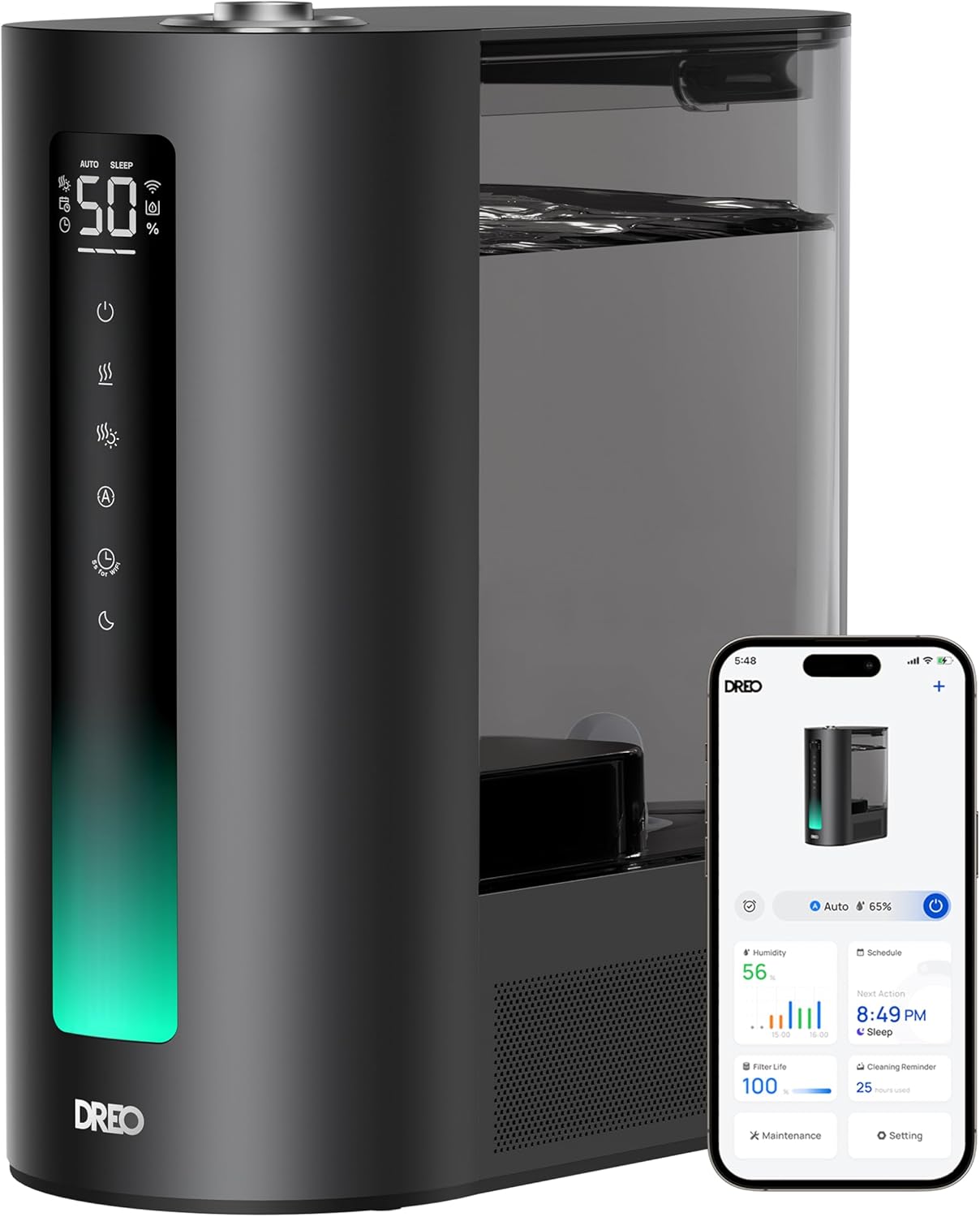 Detalle de DREO 6L Smart Humidifier for Large Room (HM713S): Warm and Cool Mist with App Control