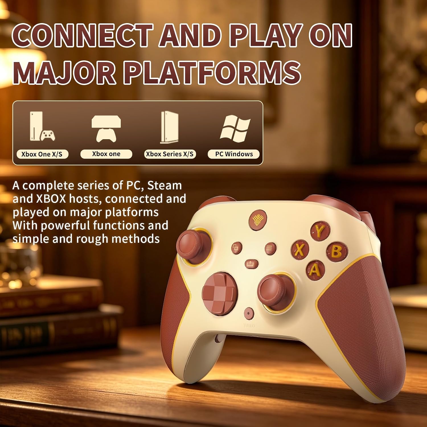 Thumbnail 3 de SZYUYU 2.4GHz Wireless Xbox Controller, Hall Effect Sticks, RGB, Beige