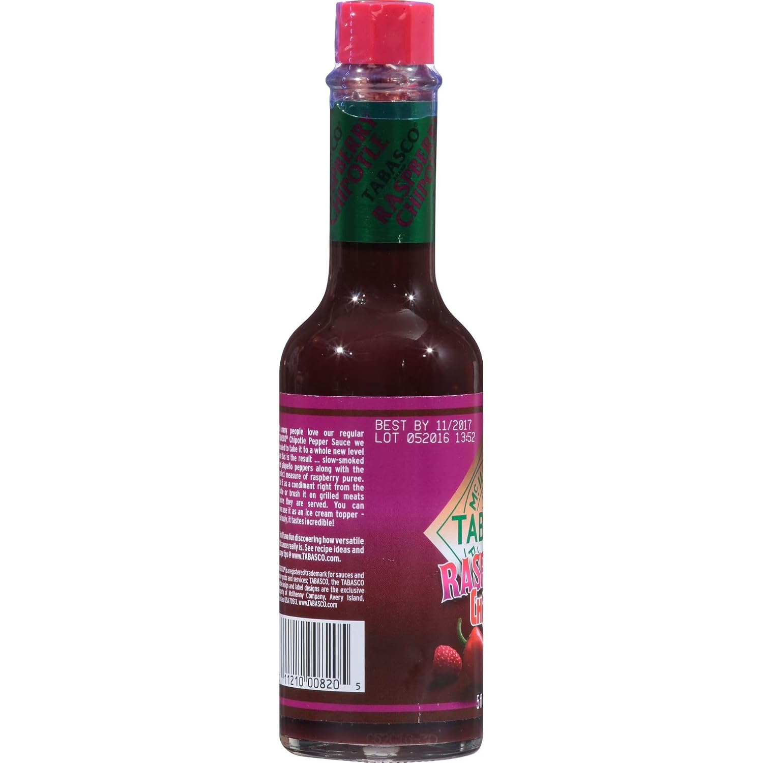 Detalle 2 de TABASCO Raspberry Chipotle Sauce – 148 ml Glasflasche: fruchtig-rauchige Chili-Sauce