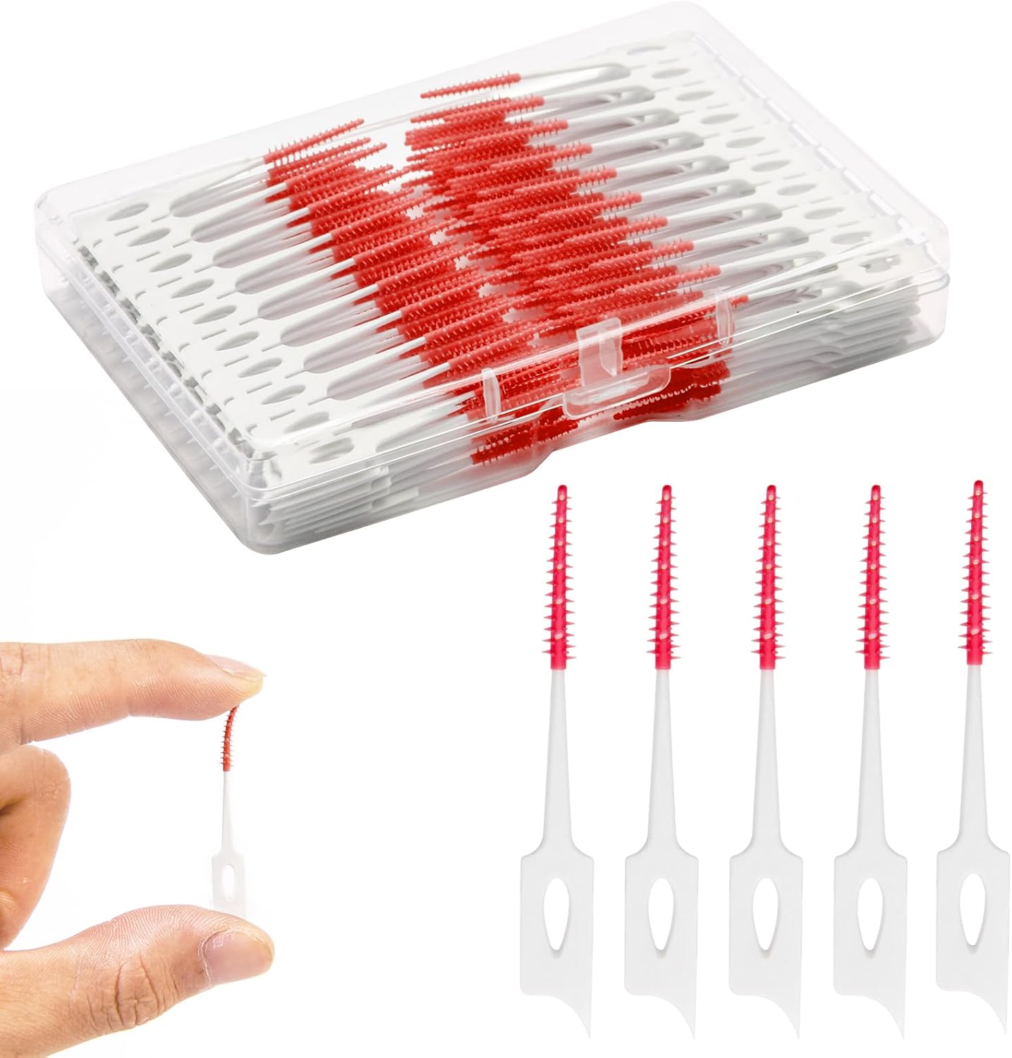 Thumbnail 6 de ACSKD Dental Floss Picks: 200 Count with Soft Rubber Brush Head and Carry Case