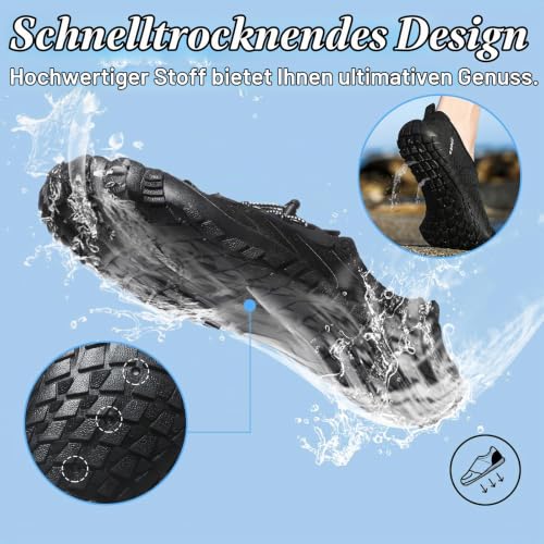 Detalle 2 de Hanani Badeschuhe 6906 – Wasserschuhe für Herren und Damen, Barfußgefühl, schnelltrocknend