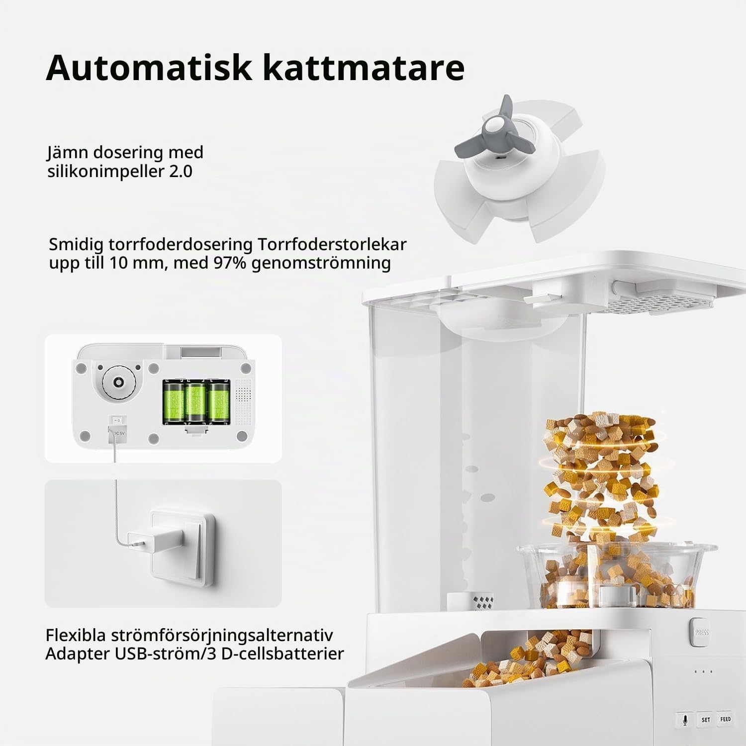 Thumbnail 4 de DUDUPET automatisk foderautomat och vattenautomat 2-i-1 med appstyrning, 5 L/4 L