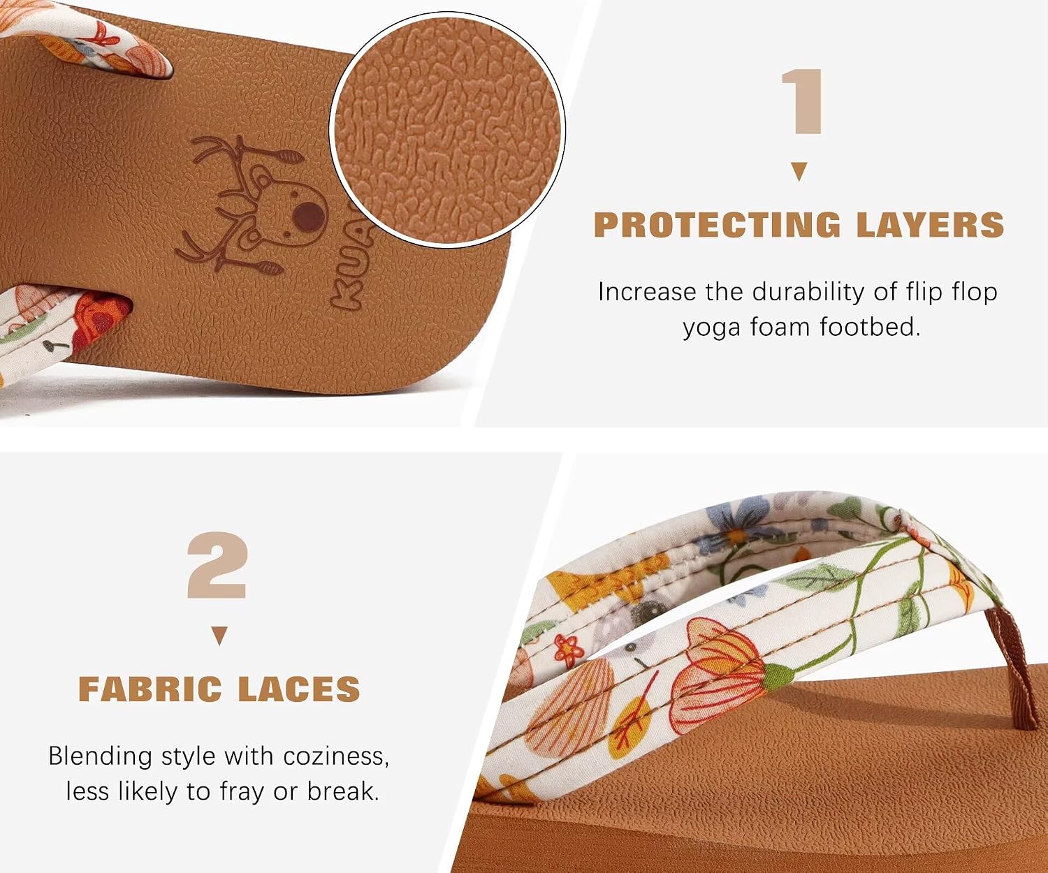 Thumbnail 6 de KuaiLu Women’s Arch Support Flip Flops with Cushion Insole and Soft Yoga Mat Feel