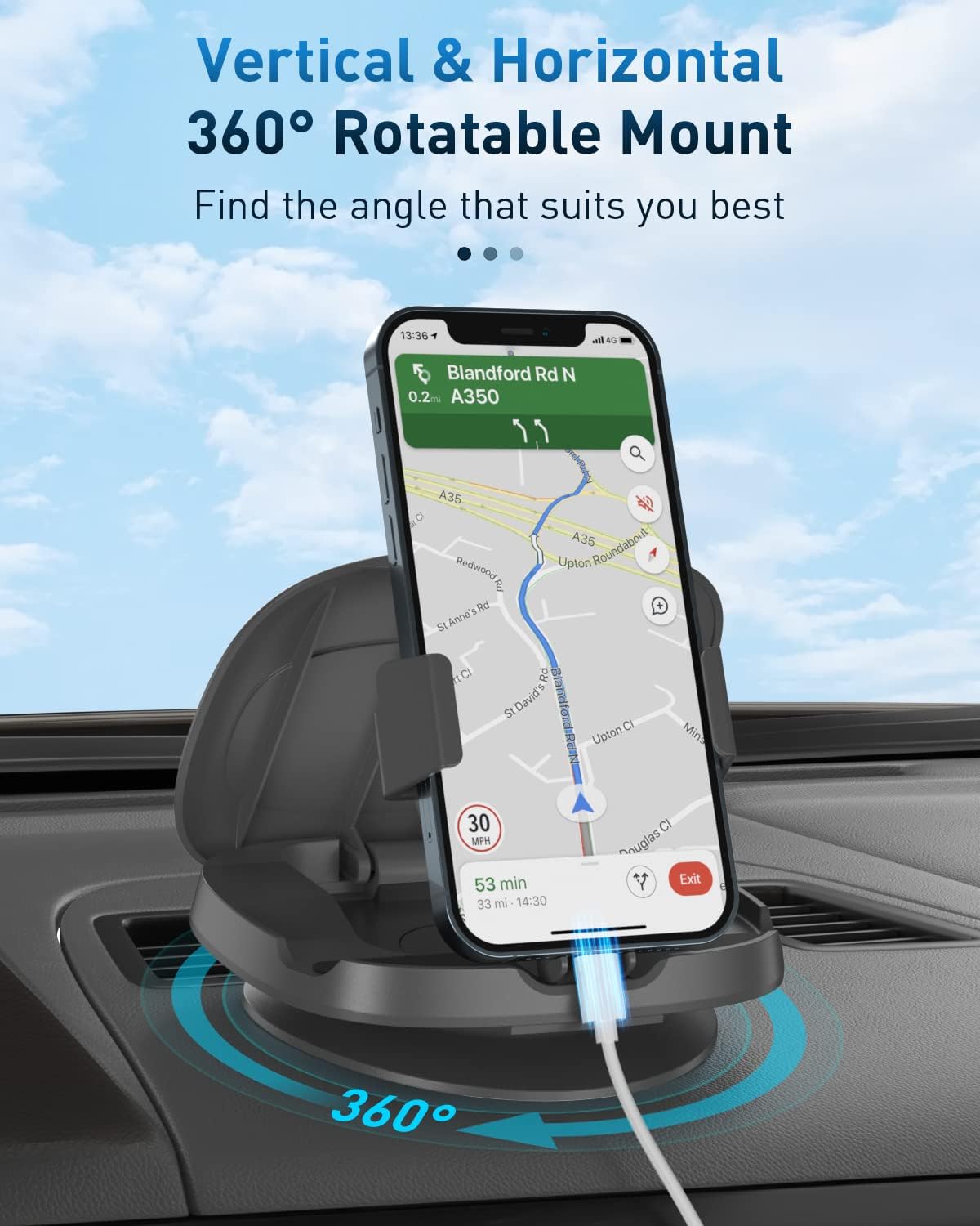 Thumbnail 1 de JOYEKY Car Phone Holder 360° rotatable for smartphones