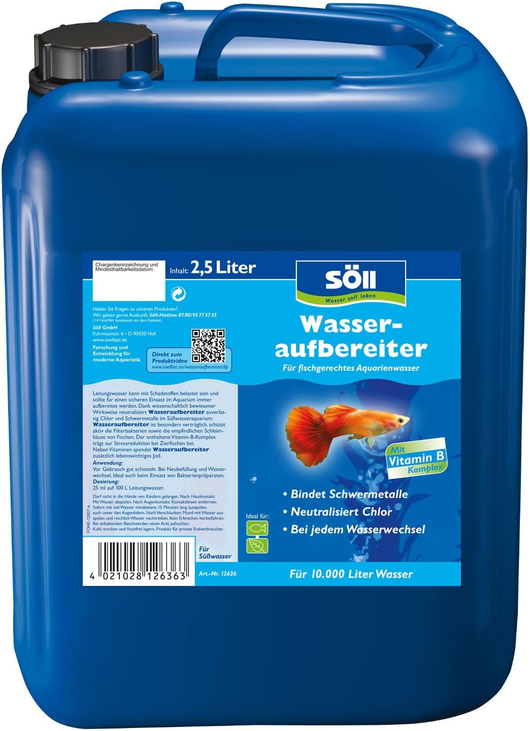 Detalle 2 de Söll Wasseraufbereiter Aqua, 500 ml – Wasseraufbereitung fürs Aquarium