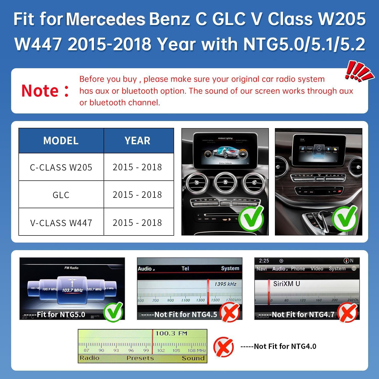 Thumbnail 2 de Road Top CarPlay autoradio 12,3 pouces pour Mercedes Classe C / GLC / V (W205) avec NTG 5.0