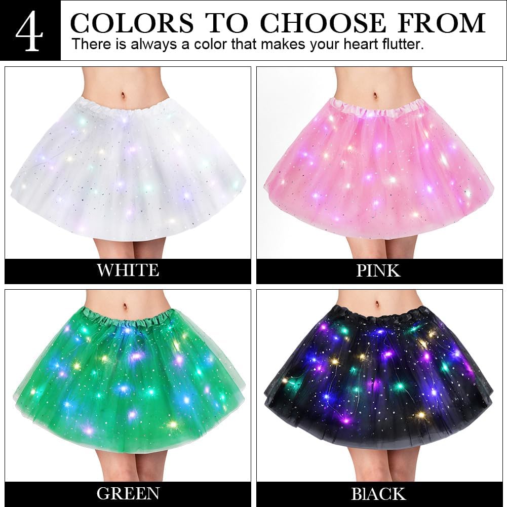 Detalle de URAQT Gonna Tulle LED per Bambina: tutù luminoso a 3 modalità per feste, danza e foto
