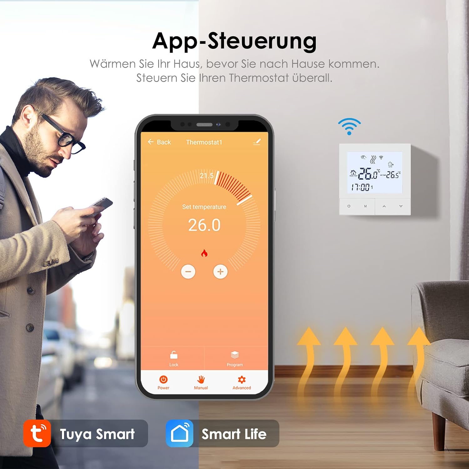 Detalle 2 de Beok 3A WiFi Thermostat für Fußbodenheizung