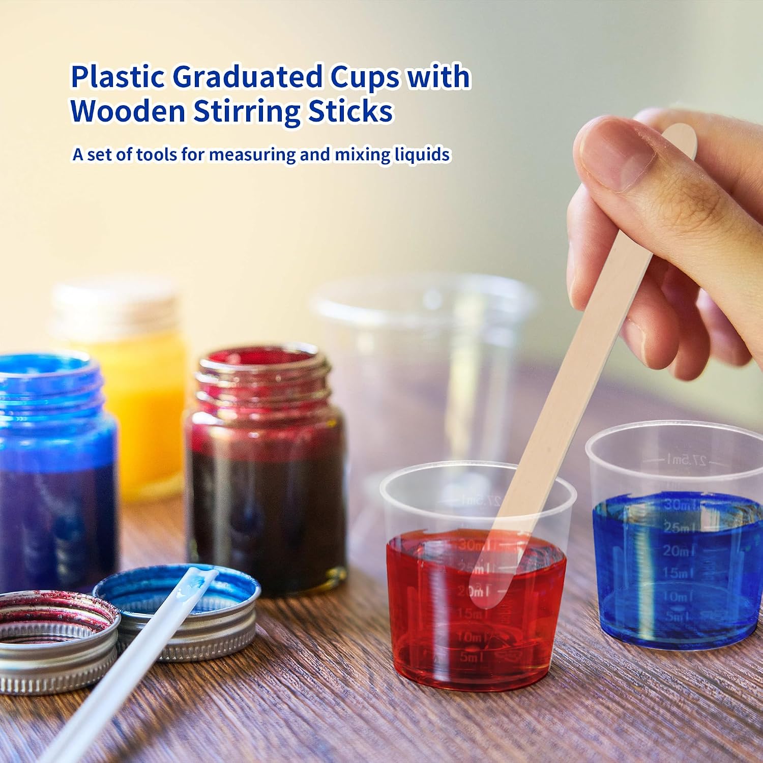 Detalle de YKUKIZEE 30 ml Small Plastic Measuring Cups for Resin