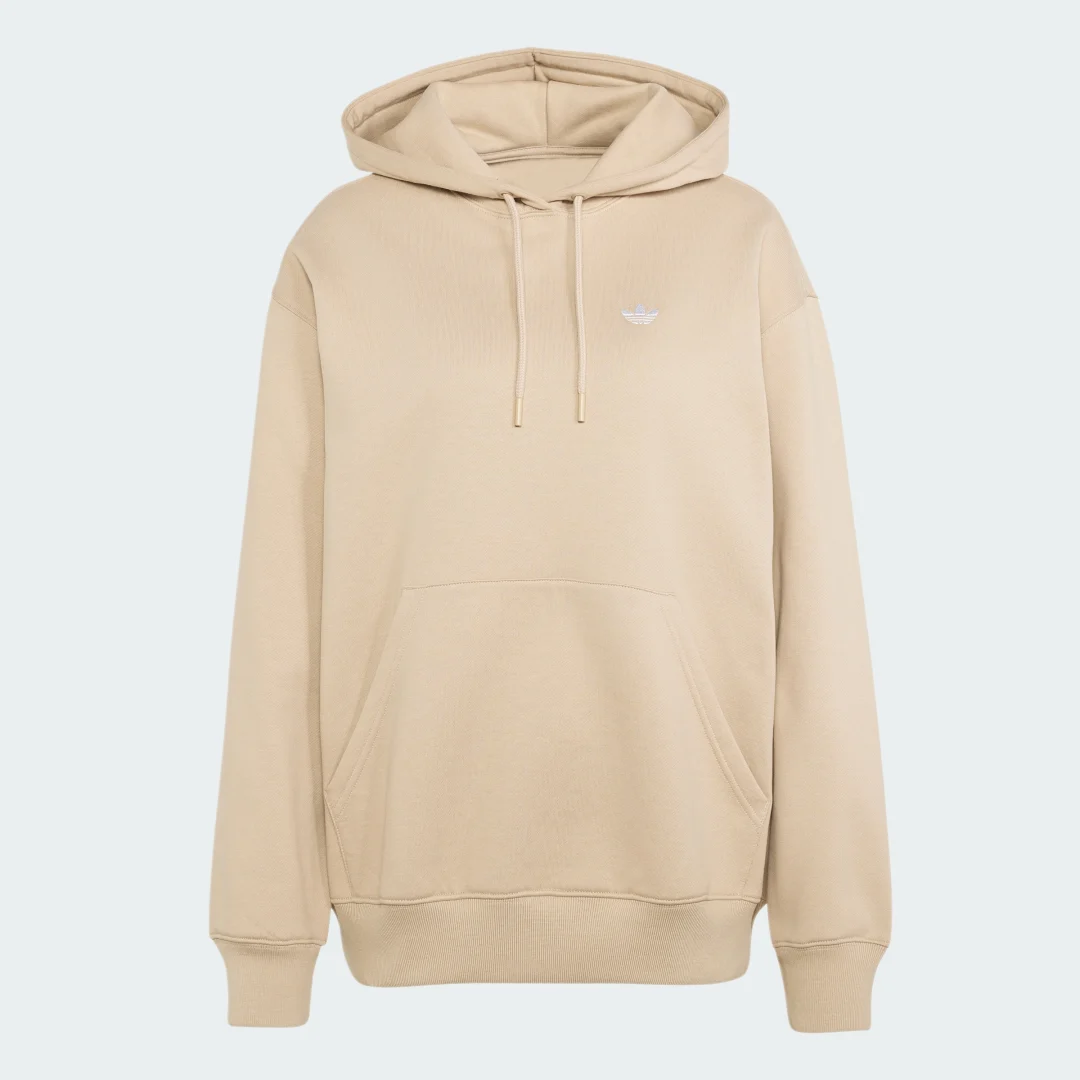 Detalle de Adidas Essentials: Sudadera con capucha de felpa, corte holgado en beige