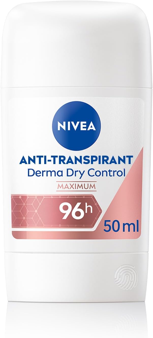 NIVEA Stick Féminin Derma Dry Control anti-transpirant 96h – Protection maximale (50 ml)
