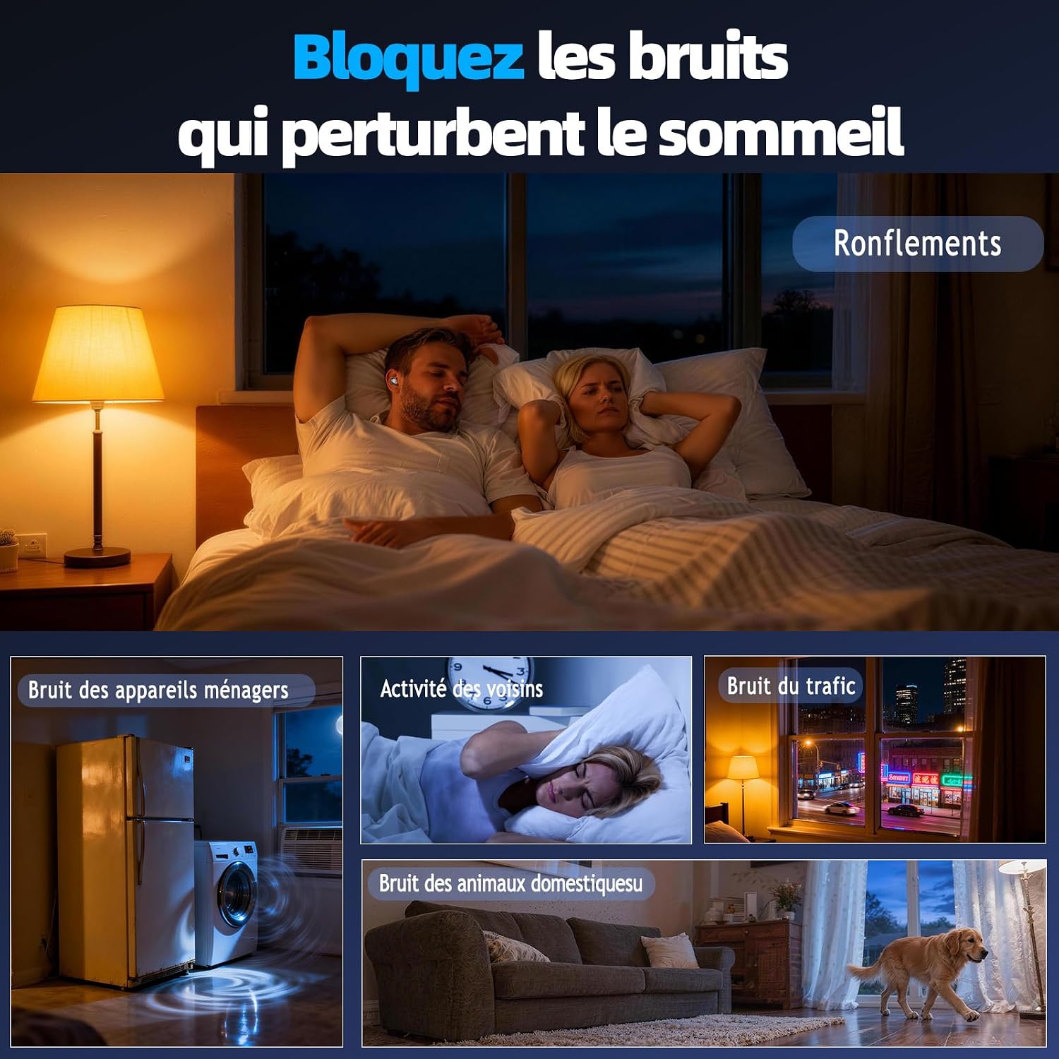 Detalle 2 de Ecouteurs Bluetooth Sleep Earbuds sans Fil — Ultra-légers (2,5 g), double mode sommeil et boîtier à ouverture coulissante