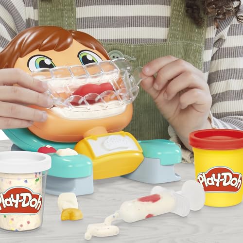 Detalle de Play-Doh Dentista de la diversión con 7 accesorios y 5 botes de plastilina