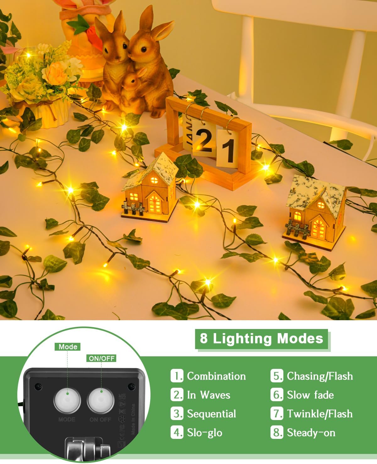 Detalle 2 de Dalugo Ivy Solar String Lights 5m
