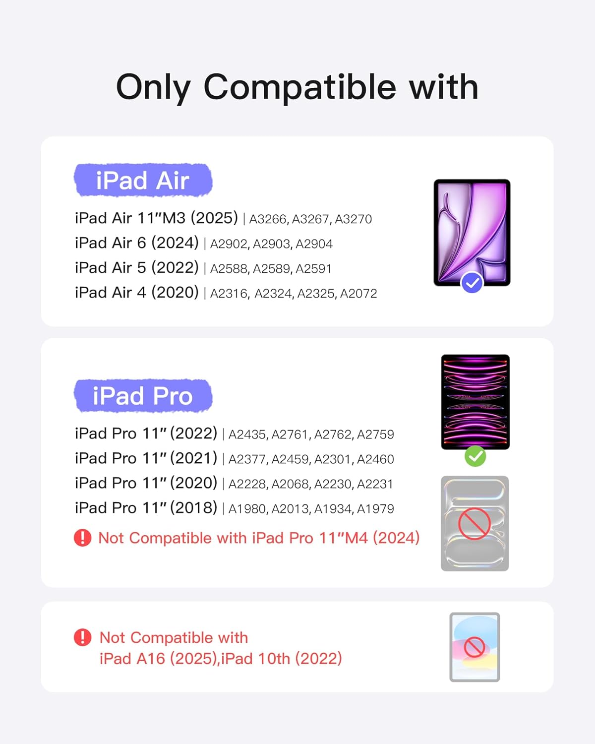 Thumbnail 1 de Inateck Detachable Keyboard Case with Trackpad (Purple) for iPad Air 11-inch & iPad Pro 11-inch