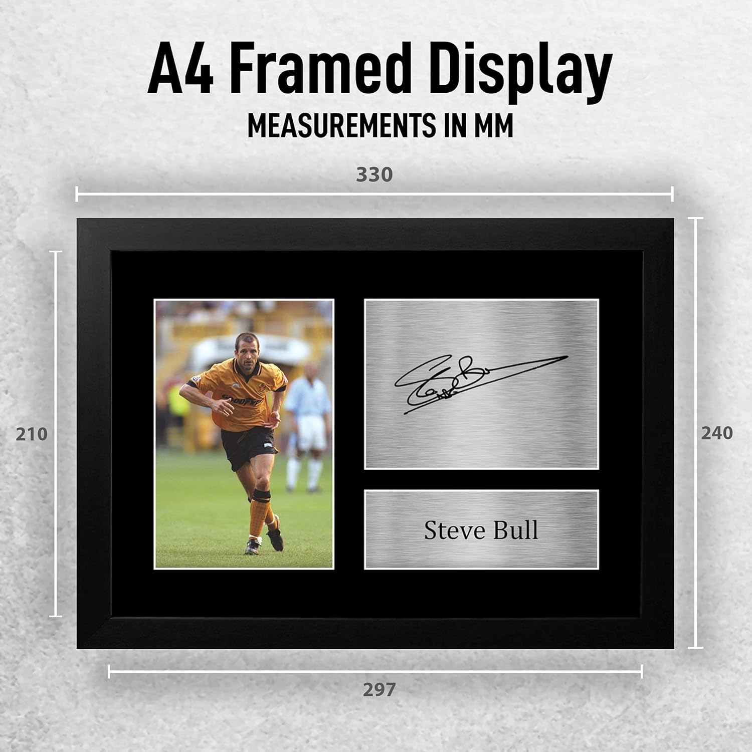 Thumbnail 1 de HWC Trading Steve Bull Wolves signed autograph A4 framed memorabilia photograph display